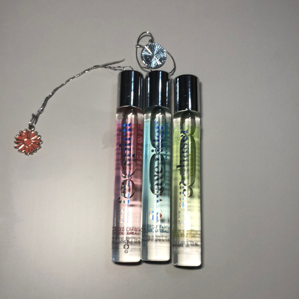 3 roll on perfumes/Cucumber Melon(green),Berry Citrus(pink),Ocean Splash(blue)
